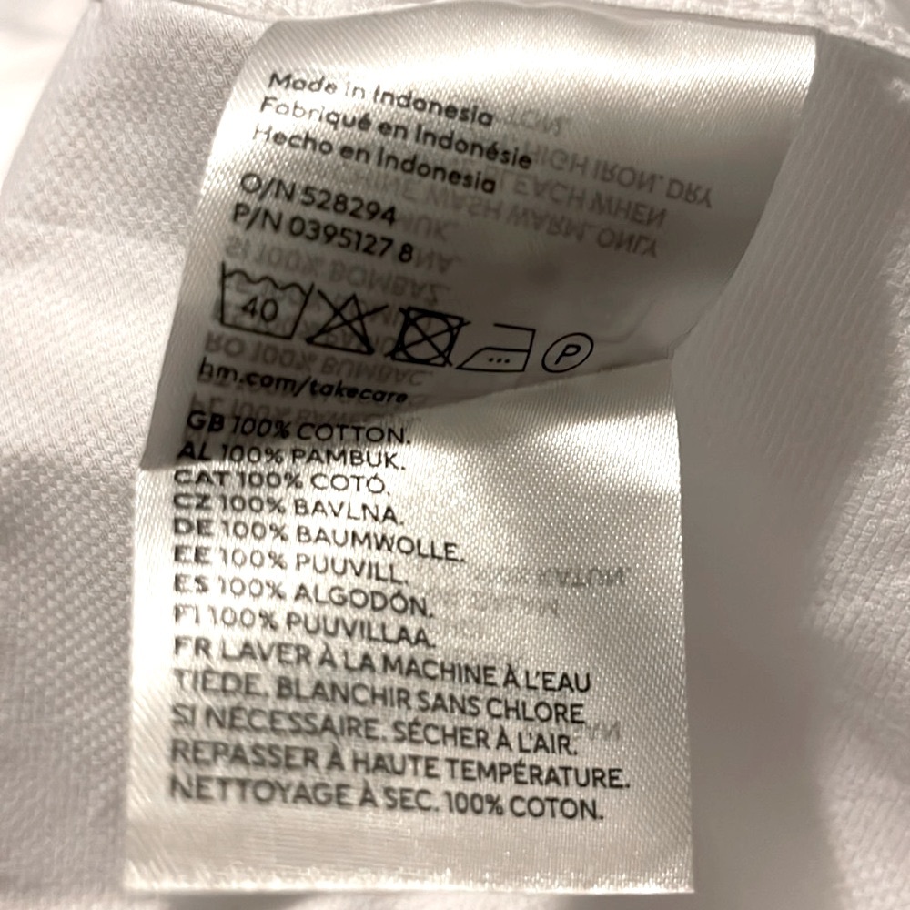 Sz M H&M men SLIM FIT PREMIUM COTTON SHIRT WARNA - WHITE - Picture 10 of 10